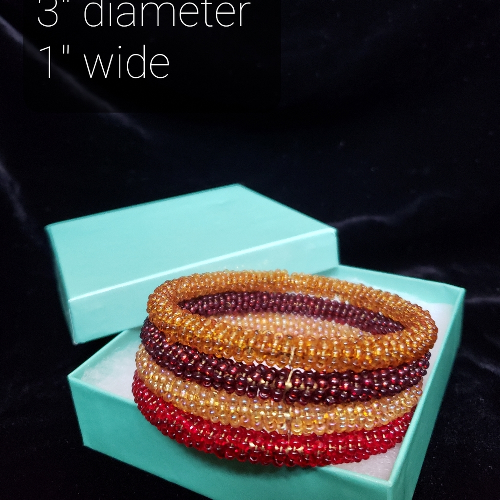Beaded coiled bracelet